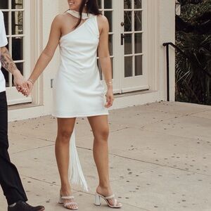 A&F White Scarf Dress